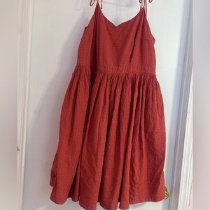 ModCloth The Fabulous Tie-Shoulder Dress in Burnt Orange, Size 16
